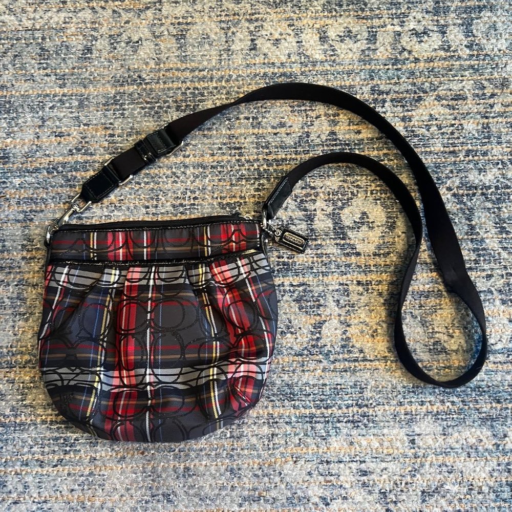 Coach Plaid Tartan Crossbody Bag Gem
